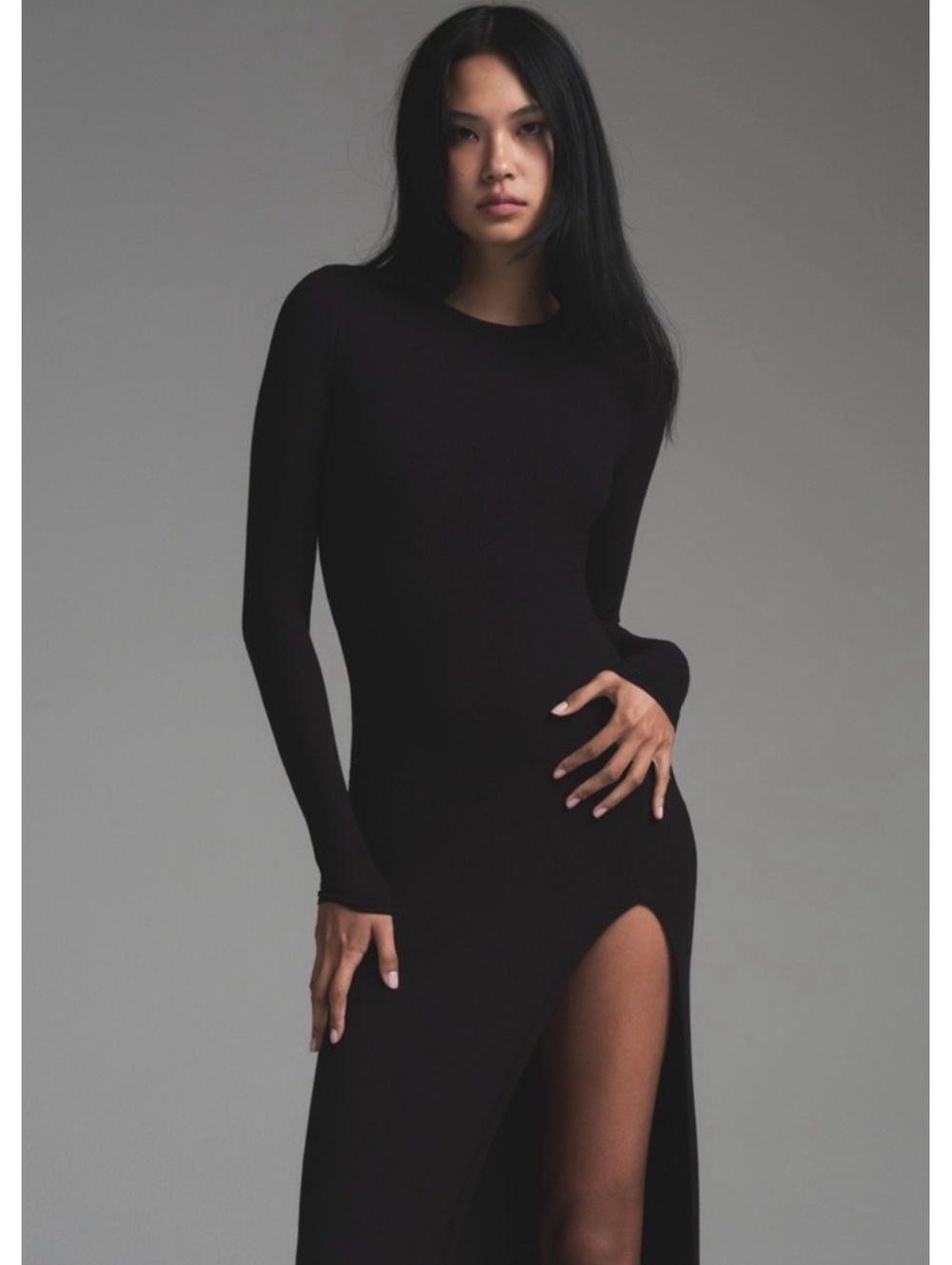 Skims soft lounge boat neck long dress